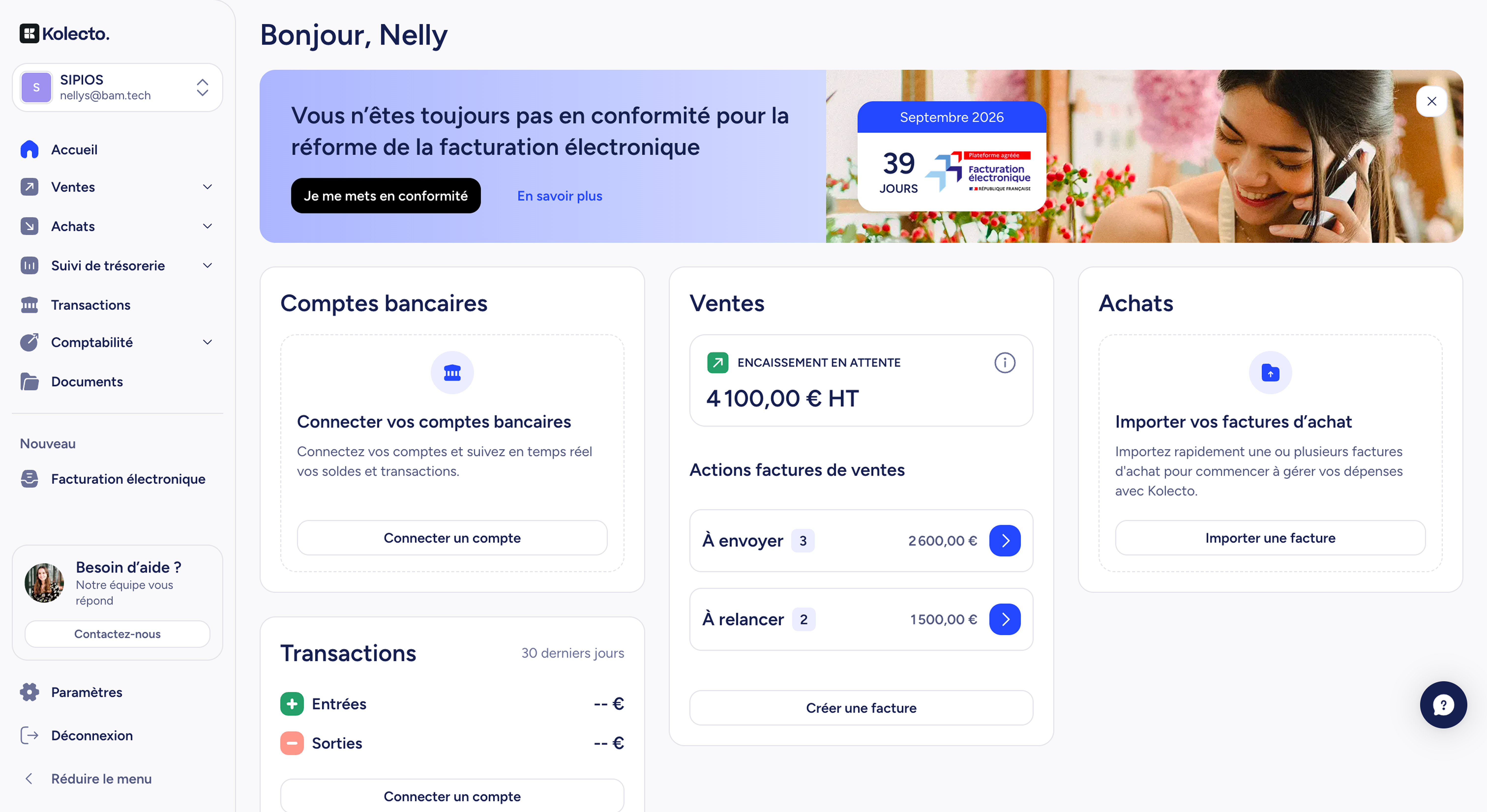 Kolecto — Création de facture
